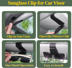 CHOSMOYI Magnetic Leather Sunglass Holder for Car, Sunglasses Clip for Car Visor, Auto Interior Accessories Universal for Different Size Eyeglasses (Carbon Fiber)