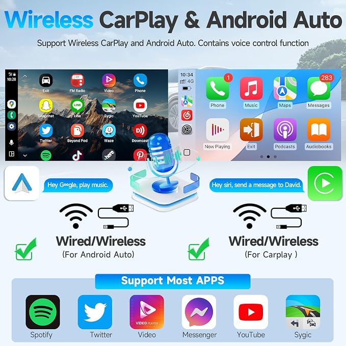 Android Car Radio for Toyota Prius 2010-2015 Stereo Compatible with Apple CarPlay Android Auto, Touch Screen with Bluetooth/GPS/WiFi/MIC/Backup Camera (for Large Screens but NOT with JBL)