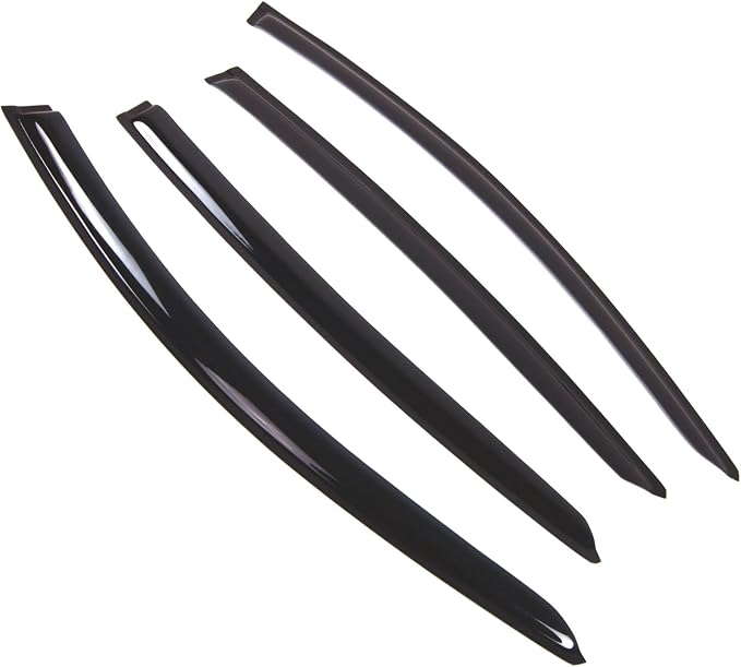 WD2-801B Dark Smoke 4 Pcs Set Window Visor (Outside Mount) Deflector Rain Guard Compatible with 2017-2018 Honda HR-V