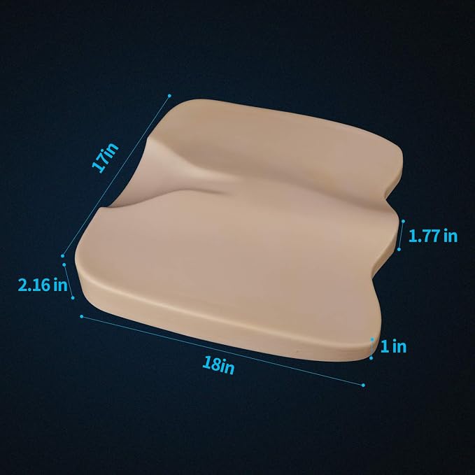 Car Seat Cushion - Comfort Memory Foam Seat Cushion for Car Seat Driver, Tailbone (Coccyx) Pain Relief Pad, Car Seat Cushions for Driving, Office Chair Cushion (Black)
