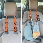 Car Headrest Hooks, Backseat Storage Organizer Hangers, Universal Vehicle Seat Back Hooks, 4 Pack (Orange)