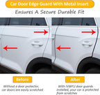 16.5FT(5M) Car Door Edge Guards U-Shaped Trim Edge Protector with Built-in Metal Clips, Scratch and Ding Protection for Cars and Trucks, Black