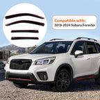 Set of 4 Window Visors Compatible with 2019-2024 Forester, Front+Rear Smoke Tint Sun Rain Guard Vent Outside Mount Tape On Style Acrylic 4 Pcs