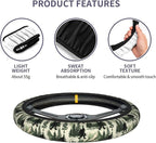 Bigfoot Forest Camping Mountains Retro Steering Wheel Cover Car Accessories Cute for Women Girls Girly Universal 15 Inch Neoprene Auto Interior Decor Anti Slip Car Truck Protector