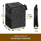 Black Leopard Car Trash Can, Waterproof Portable Mini Garbage Bin, Lightweight No-Install Waste Basket for Car Office Home, Cute Multifunctional Car Interior Accessory
