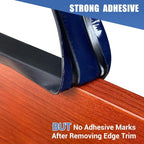 Slimline Cabinet Door Edge Protector, 3/4" Self Adhesive Peel and Stick Rubber Edge Guards, Flexible U Shaped Strips for Kitchen & Garbage Drawer Fronts, Edge Trims for Desks and Shelfves, Black, 10Ft