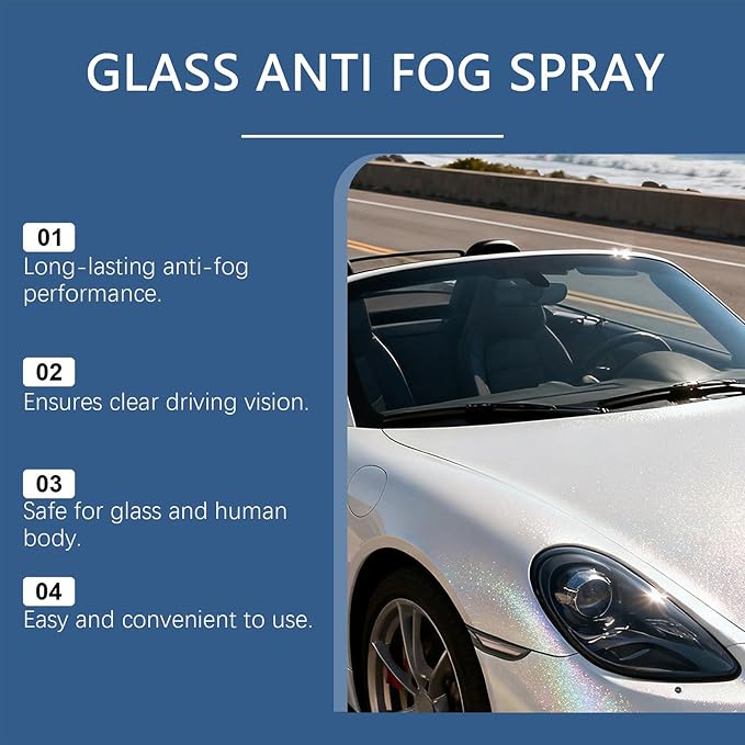 Anti Fog Spray | 120Ml Defogger, Quick Action, Long Lasting | Clear Vision Formula, Streak Free Finish, Glass Safe | Trucks Pickups Suvs Bicycle Helmets Rv Camping Daily Commute Travel