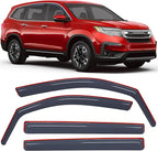 in-Channel Window Visors for Honda Pilot 2016-2022, Not Fit for Touring/Elite/Black Edition, Side Window Deflectors Rain Guards for Cars, Sleek Low Profile Design, Light Smoky Blue, 4PCS