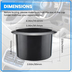 Black Sofa Cup Holder, Universal Plastic Recessed Cup Holder for RV Boats, Cars, Sofas and Golf Carts (2-Piece)