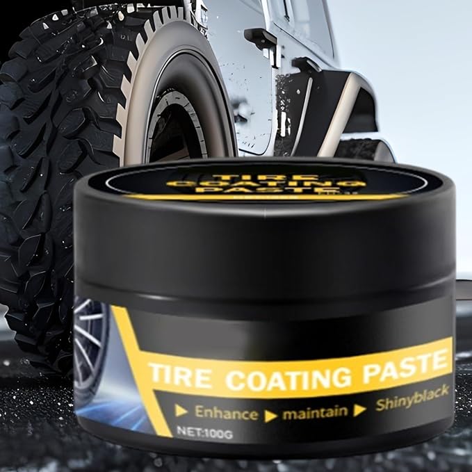 Tyre Care Gel - Tire Dressing Paste, Glossy Black Coating, Automotive Waxing Accessory, Durable Shine Restorer | Ideal For Car Motorcycle Truck Rim Cleaning Renovation Maintenance Protection Detailing