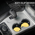 2 Pack Silicone Car Cup Holder Coaster – 2.75 Inch Non-Slip Drink Mat, Universal Fit for Most Vehicles – Cute & Functional Auto Accessories (Yellow)