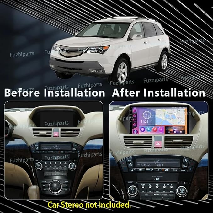 9'' Car Dash Radio Stereo Frame Fascia Bezel for Honda Acura MDX 2007-2013 Mount Trim Panel