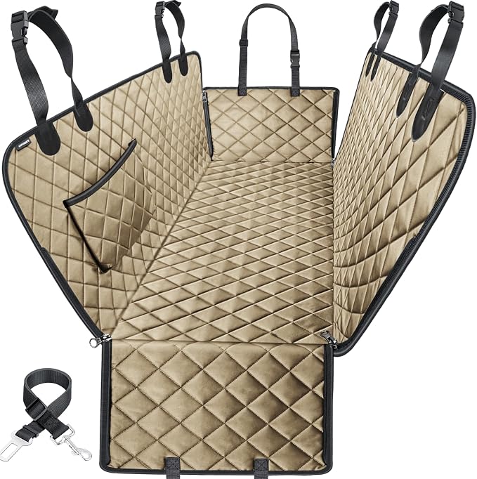 Dog Car Seat Cover for Pets 100% Waterproof Seat Cover Hammock 600D Heavy Duty Scratch Proof Nonslip Durable Soft Back Seat Covers for Full Size Trucks