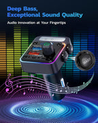 Bluetooth FM Transmitter — 54W Fast-Charge Car Audio Adapter