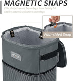 Car Trash Can, Multifunctional Car Accessory for Interior Car Stuff Storage with Compact Design, Waterproof Car Organizer and Storage with Adjustable Straps, Magnetic Snaps, 2 Gallons, Gray