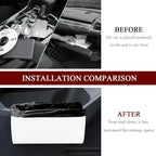 Car Trash Can, Leather Waterproof Automotive Garbage Can with Trash Bag, Hanging Mini Vehicle Trash Bin, Small Auto Door Organizer Storage Pouch, Universal Car Accessories (White)