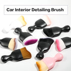 Car Interior Detailing Brush,Soft Bristle Cleaning Brush Car Detailing Brush Dusting Brush,Car Interior Cleaning Tool,Auto Detail Brush Car Dash Duster Brush (Black&Pink with Cap)
