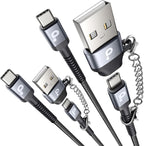 USB C Cable 10FT, USBA to USBC Cable, USBC to C Cable, 2Pack Type C Fast Charging Cables Nylon Braided Cable for iPhone 17/16/15/Pro/Plus/Pro Max/Samsung/LG, with USB C Female to USB A Male Adapter
