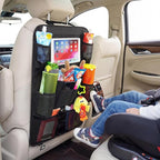 Car Backseat Organizer with 10" Tablet Holder, Seat Back Protectors Kick Mats for Kids Toddlers, Large Storage Pockets Travel Accessories for SUV Minivan Airplan 2 Pack