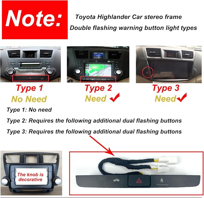 QLED Linux Car Stereo for Toyota Highlander 2008-2014 - Fast Boot Wireless CarPlay & Android Auto Radio, AHD 1080P Backup Camera, Bluetooth, SWC, AM/FM, Dash Kit Replacement