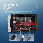 7 inch Touch Screen Double Din Car Stereo with Wired Mirror Link Bluetooth FM EQ Steering Wheel Control 7 Color Light