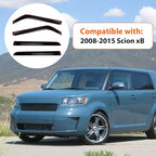 Rain Guards Compatible with 2008-2015 Scion xB, Tape-On Side Window Visor Wind Deflector Vent Visors Car Accessories 4pcs