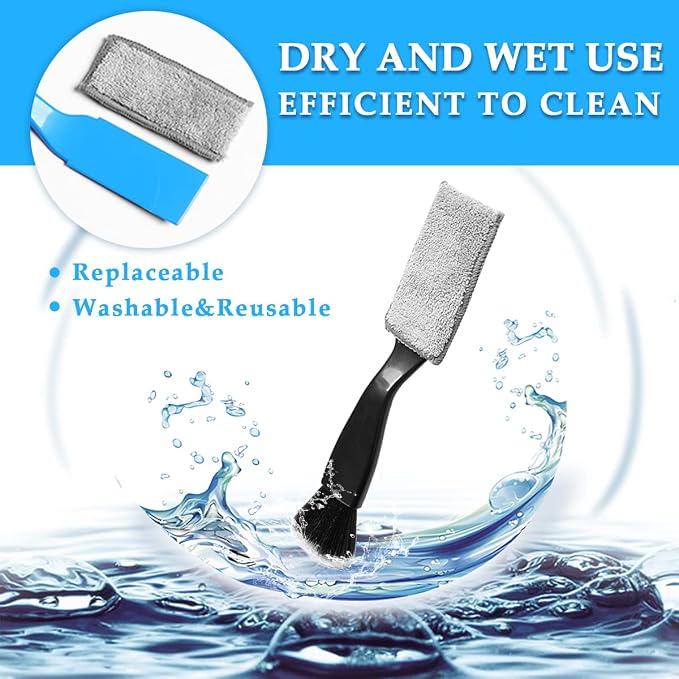 1 PC Double Head Brush for Car Clean, Soft Auto Interior Duster Detailing Brushes, Universal Vehicle Dashboard Screen, Air Vents, Computer etc Cleaning Tool Accessories (Black)