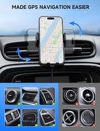 Wireless Car Charger, 15W Auto Clamping Car Charger Dash Windshield Air Vent Phone Holder Compatible with iPhone 16 15 14/13/13 Pro/12 pro/12/11/X/8, Samsung S24/S23/S22