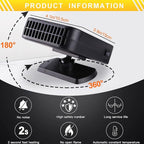 Portable Car Heater & Defroster – 12V 200W Fast Heating and Cooling Fan | Plug In Cigarette Lighter Windshield Defogger,with 360° Rotatable Portable Car Heaters for Vehicle, Car, SUV & RV