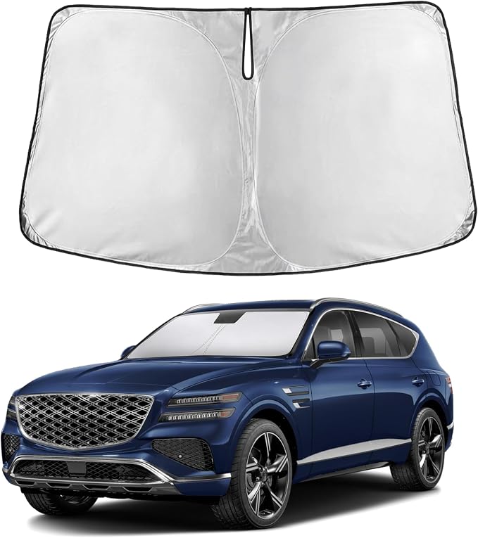 Windshield Sunshade Compatible for Genesis GV80 2021-2023 2024 2025, Sun Visor for Front Windshield & Window Sun Shade Cover, UV Heat Blocker & Protector, Car Accessories