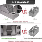 Car Seat Organizer - Backseat Organizer with 11 Storage Compartments and 2 Cup Holders for Travel, Kids