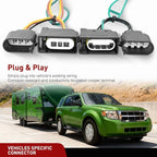 4 Pin Trailer Wiring Harness Kit 56329 Vehicle Custom for 2004 2005 2006 2007 2008 2009 2010 2011 2012 Ford Escape Edge Freestar Mazda Tribute Mercury Mariner Lincoln MKX