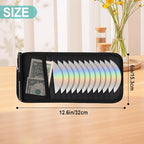 Car CD Holder Visor Organizer, DVD Storage Case for Vehicle Sun Visor, 12 Capacity Disc Holder for CDs/DVDs/Blu-ray, Car Interior Storage Organizer Black