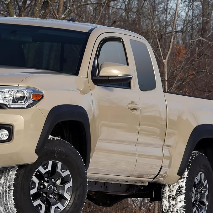 Side Window Deflectors for Toyota Tacoma Access Cab/Tacoma Double Cab 2016-2023 Window Visors Rain Guards, Vent Shade for Fresh Air, Rain & Snow Protection, Wind Noise Reduction-2PCS