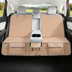 Dog Car Seat Cover for Back Seat,Armrest Compatible, Waterproof Backseat Protector, Nonslip Rear Seat Cover for Dogs & Kids, Universal Size Fits Cars Trucks SUVs (Beige)