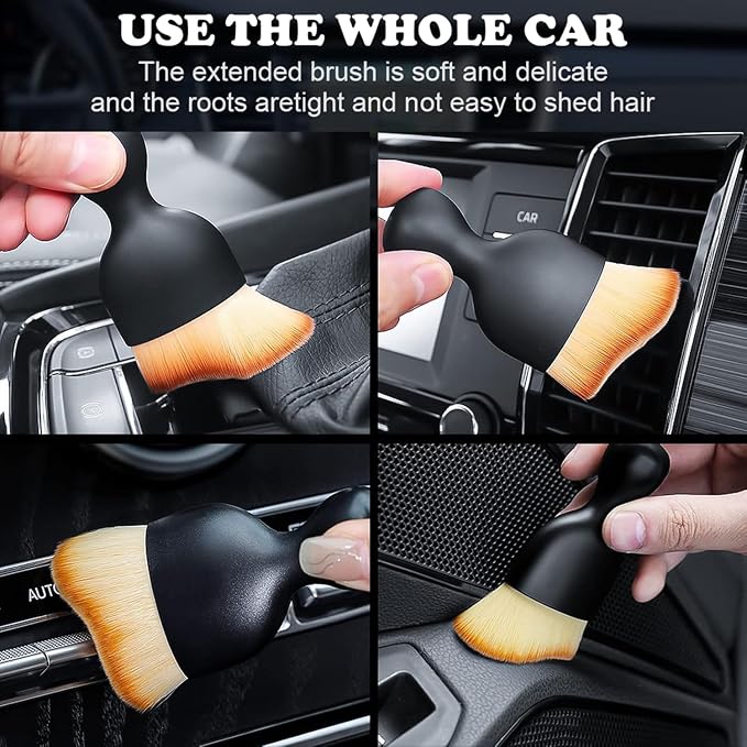 10pcs Car Windshield Cleaning Tool, Windshield Cleaner with 5 Washable and Reusable Microfiber Pads and Extendable Handle, for Auto Glass Wiper (Green（10pcs）)