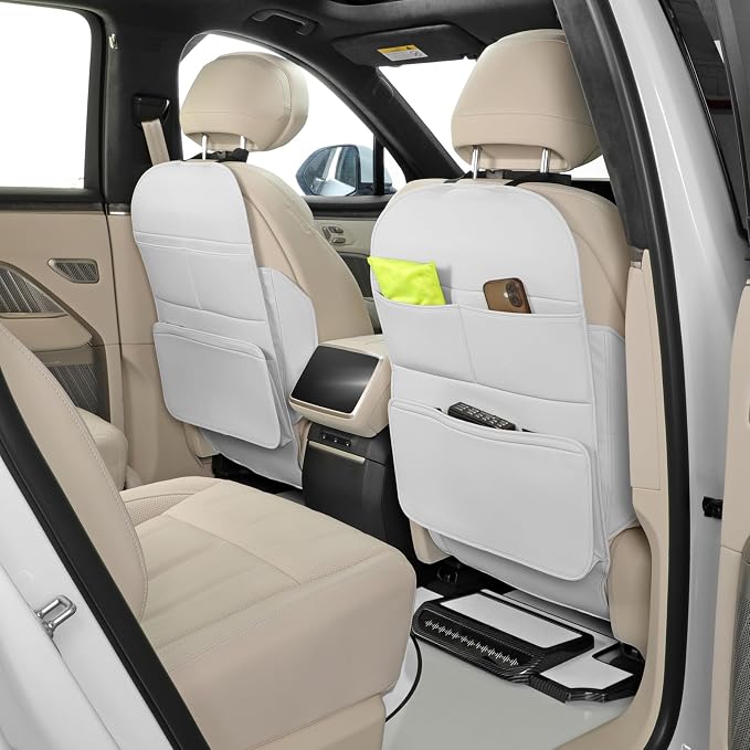 Seat Back Protector,Shields Seat Backs From Kicks and Adds Storage | kick mats back seat protector easy to install and clean, well-crafted, sturdy, durable and stylish.2 Pack