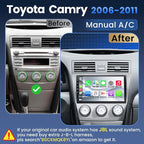 (8Core + 64GB) 10.1 Inch QLED Touch Screen Car Radio for Toyota Camry (2006-2011 with Manual A/C) with Carplay and Android Auto,Android 15 Camry Stereo Support Bluetooth,WiFi,GPS,FM Radio