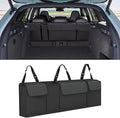 Car Trunk Organizer, Waterproof Collapsible Cargo Bag with 4 Pockets,Backseat Hanging Large Storage with Adjustable Straps, Sturdy Space Saver Frees Trunk Floor for SUV, Truck (Black)