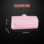 Sunglasses Holder for Car Sun Visor, Leather Auto Eyeglasses Storage Case with Hidden Magnetic Closure, Universal Protective Glasses Organizer Box, Visor Accessories for Woman Man (Pink)