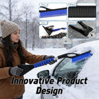 Snow Brush - Ice Scrapers for Car, 27" Detachable Snow Scrapers with Ergonomic Foam Grip for Cars, Trucks, Suvs (Heavy Duty ABS, PVC Brush, Blue)