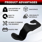 Automotive Universal 2PCS Leather Headrest Hooks, for Car Keep Purses Bags Coats and Groceries Secure Universal Fit for Most Vehicles, Black