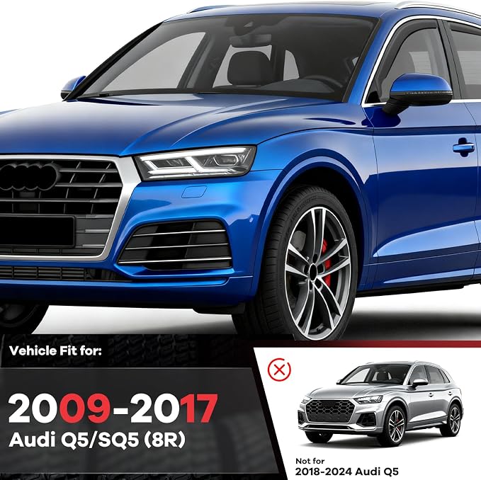 4pcs in-Channel Rain Guard Fit for Audi Q5/SQ5 8R 2009-2017, Smoke Tint Wind Deflector Window Visors Vent Shades Shields Car Accessories 2010 2011 2012 2013 2014 2015 2016