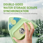 Double-Sided Magnetic Window Cleaner, Green | Adjustable Magnetic Double Window Wiper, Fits 3-30mm Glass Thickness, 2.5m Safety Rope for High-Rise & Auto Glass