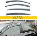 Window Visors Compatible with 2008-2012 Accord Sedan 4-Door Smoke Tint with Chrome Trim Outside Mount Tape On/Clip On Style PVC Wind Sun Rain Guard Vent Deflector
