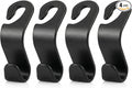 4 Pack Car Seat Headrest Hooks - Universal Back Seat Hanger for Purses, Grocery Bags, and Handbags - Stylish Black Car Organizer Hooks for Interior Storage, Easy Installation, Fits Most Vehicles