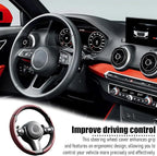 3PCS/Set Car Steering Wheel Cover, Leather Segmented Anti-Slip Automotive Wheel Protector, Soft Breathable Vehicle Steering Protection Covers, Universal Interior Accessories (Wine Red)