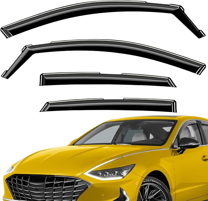 Extra Durable Window Deflectors in-Channel Window Visors Rain Guards Fit for Hyundai Sonata 2020-2026, Sun Visors, Wind Vent for Shades, Exterior Car Accessories - 4pcs. AG0802