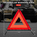 2 PCS Reflective Warning Triangle, Reflective Triangle Roadside Hazard Sign with Steel Bracket, Foldable Emergency Warning Signs for Vehicle Breakdown, Car Accessories