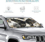 Windshield Sun Shade Black Butterfly Art Boho Car Front Window Sunshade Cover for Truck SUV Blocks UV Rays Automotive Visor Interior Protector 51 x 27.5 inch